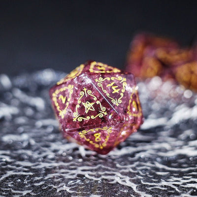 Popcorn Lightning Deep Purple Zircon Dice Jewel COC Dungeons & Dragons Dnd TRPG Warhammer - Masters Dice