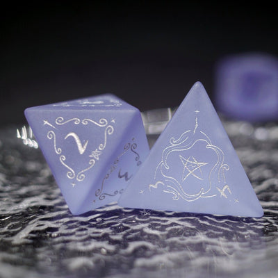 Frosted Purple Zircon Old Seal Gem Dice COC Dungeons & Dragons Dnd TRPG - Masters Dice