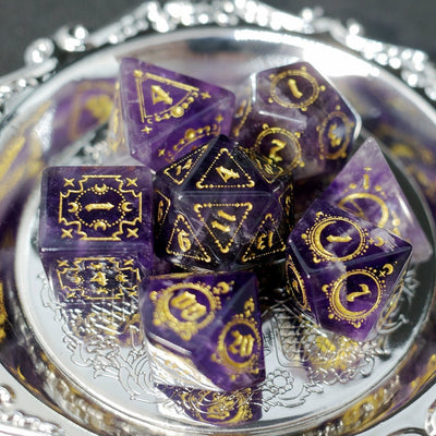 Amethyst Gem Dice COC Dungeons And Dragons Dnd TRPG Warhammer Dice - Masters Dice