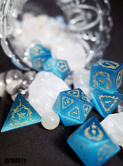 Protector Of The Old Sky Blue Opal Gem Dice COC Dungeons & Dragons TRPG Dnd - Masters Dice