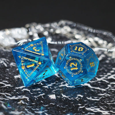 Blue Zircon Gem Dice COC Dragons And Dungeons Dnd TRPG Bode Gate Dice - Masters Dice