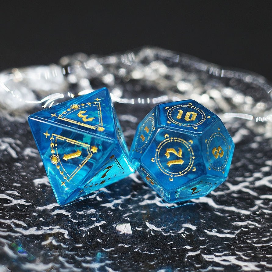 Blue Zircon Gem Dice COC Dragons And Dungeons Dnd TRPG Bode Gate Dice - Masters Dice