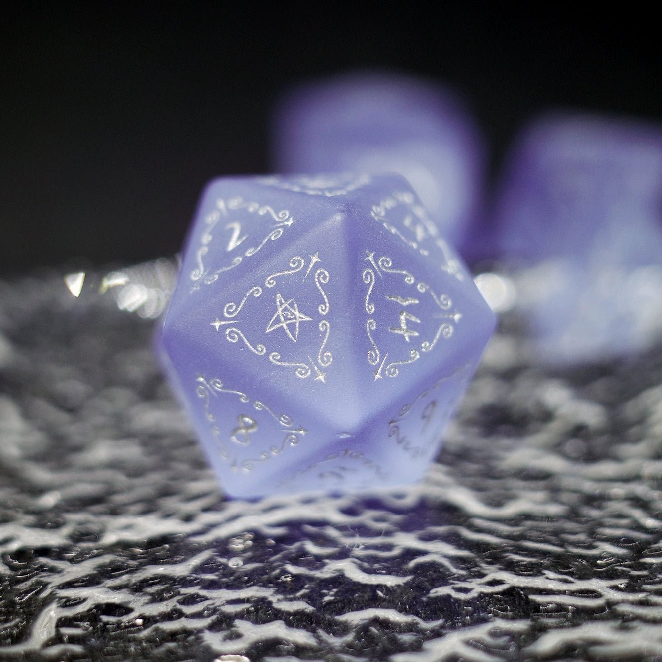 Frosted Purple Zircon Old Seal Gem Dice COC Dungeons & Dragons Dnd TRPG - Masters Dice