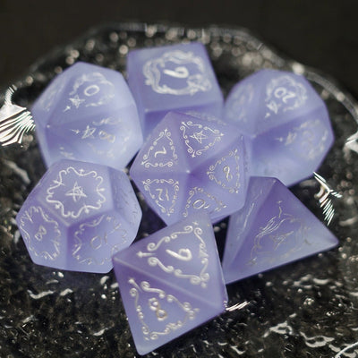 Frosted Purple Zircon Old Seal Gem Dice COC Dungeons & Dragons Dnd TRPG - Masters Dice