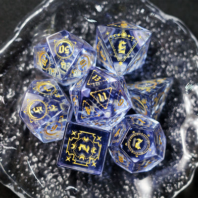 Purple Zircon Gem Dice COC Dragons And Dungeons Dnd TRPG High - End Dice - Masters Dice