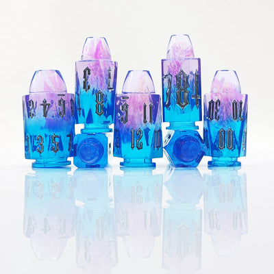 Blue Purple Gradient Celestial Amethyst Bullet Resin Dnd D&d Dice Set - Masters Dice