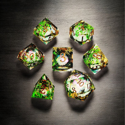 Botanical Gem Liquid Core Resin Dnd D&d Dice Set - Masters Dice