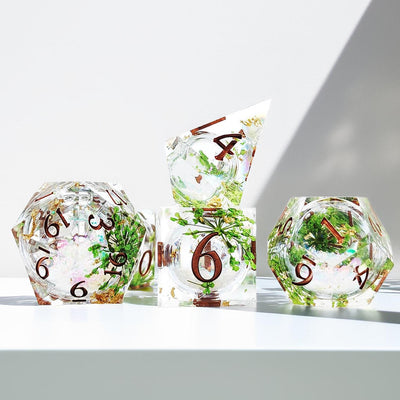 Botanical Gem Liquid Core Resin Dnd D&d Dice Set - Masters Dice
