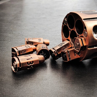 Bronze Revolver Metal Dnd D&d Dice Set - Masters Dice