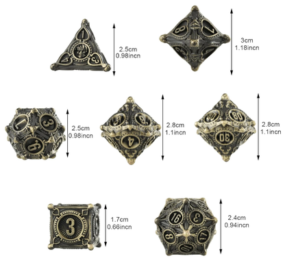 Gambler’s Sigil Playing Card Metal Dnd D&d Dice Set