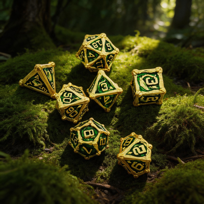 Dragon Crest Ancient Wyrm Metal Dnd D&d Dice Set