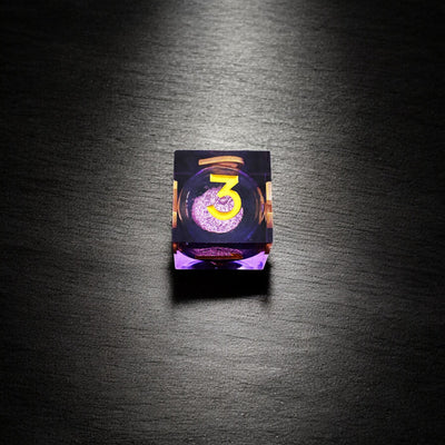 Purple Violet Ember Liquid Core Resin Dnd D&d Dice Set - Masters Dice