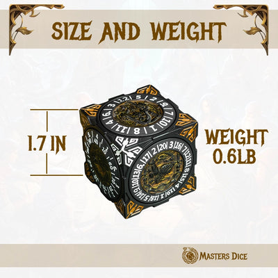 Masters Dice Relic #000 – Class Legacy Spinner | 7-in-1 Dual-Spinner-Metallwürfel