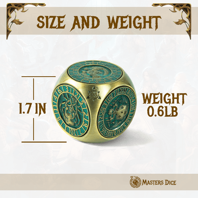 Masters Dice Relic 002 – 7 - in - 1 The Oracle’s Eye Cube Spinner DND Dice for Dungeon Masters & Collectors - Masters Dice
