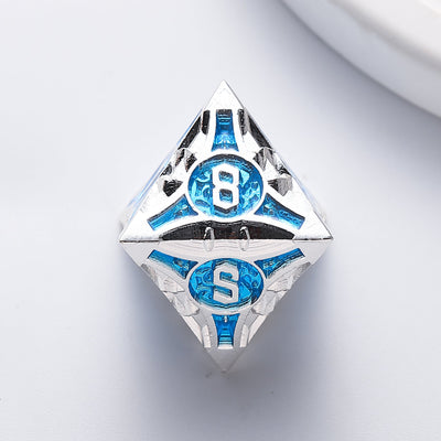 Stellar Forge Blue & Silver Oracle Metal Dnd D&D Dice Set - Masters Dice