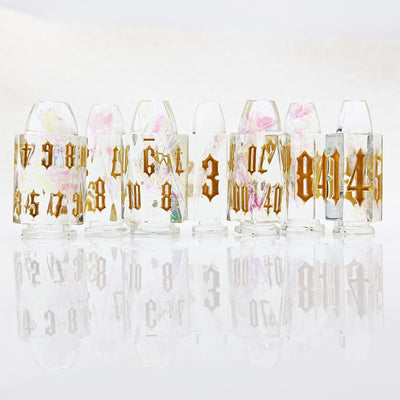 Transparent Gold Ethereal Blossom Bullet Resin Dnd D&d Dice Set - Masters Dice