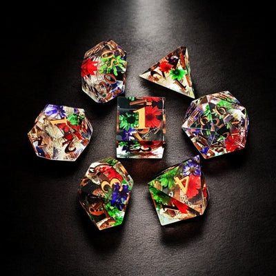 Transparent Petal Glimmer Resin Dnd D&d Dice Set - Masters Dice